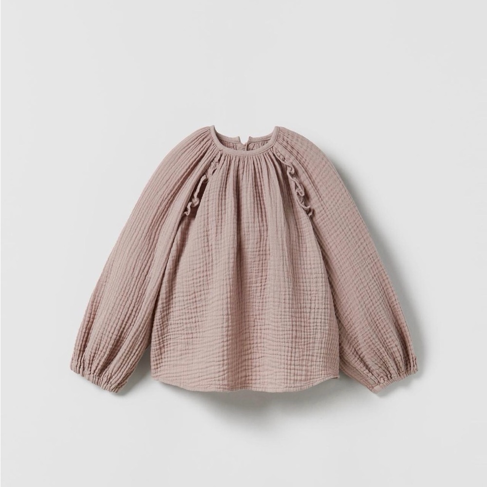 Zara Textured Long Sleeve Top